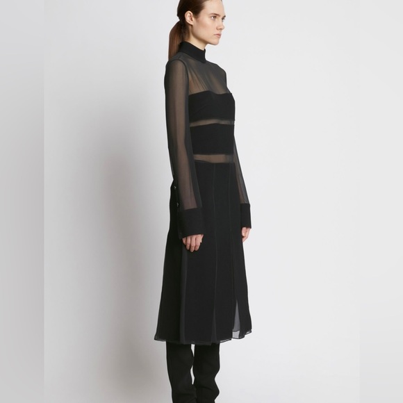 NWT Proenza Schouler Textured Viscose Chiffon Dress - Picture 2 of 6